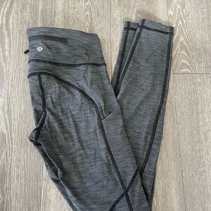 lululemon High Rise Grey Leggings with Pockets